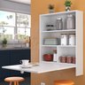 Mesa de Parede Multiuso com Armário Seven Branco - Moville Movelaria - 14