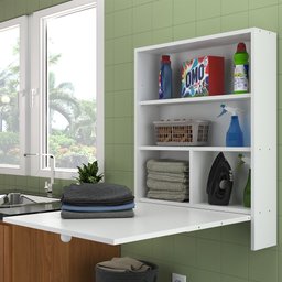 Mesa de Parede Multiuso com Armário Seven Branco - Moville Movelaria - 16