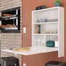 Mesa de Parede Multiuso com Armário Seven Branco - Moville Movelaria - 5
