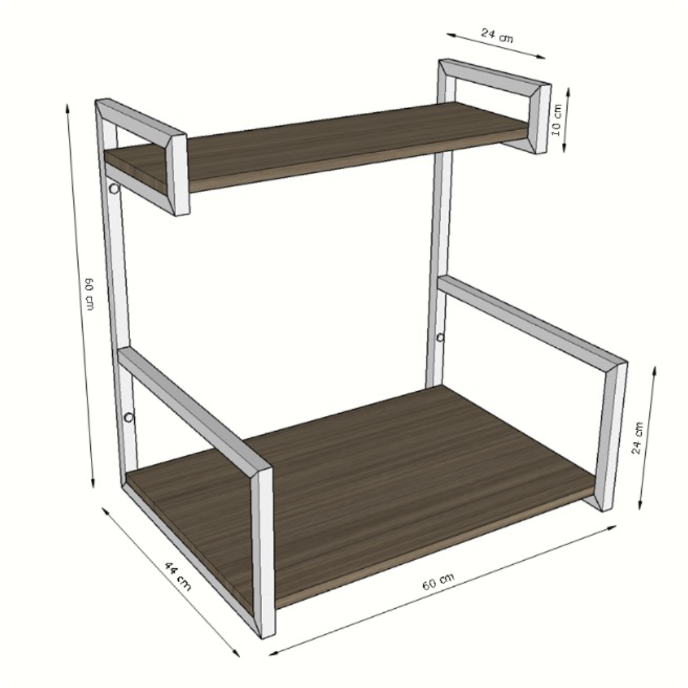 Suporte Microondas Forno Porta Temperos Parede Preto Otimização Espaço Cozinha Design Sofisticado Al - 3