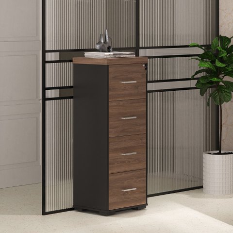 Arquivo Tamburato 4 Gavetas Ii Charuto/preto 6105