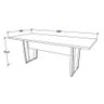 Mesa de Reunião Escritório Pés Metal Preta 200cm F5 Office Cor:preto Preto - 4