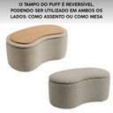 Ver imagem 6 de Puff Baú Formato Feijão em Bouclê – Puff Orgânico com Tampo Reversível Mesa ou Assento
