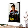 Quadro De Volta Para o Futuro Filme Poster A4 Preto Vidro - 1
