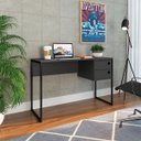 Ver imagem 1 de Mesa Escrivaninha Industrial Office 120cm com 2 Gavetas P1012 Grafite