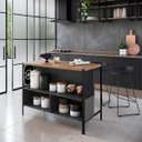 Ver imagem 1 de Mesa Bancada Gourmet Estilo Industrial 127cm P1034 Mel/grafite
