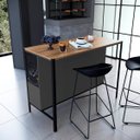 Ver imagem 2 de Mesa Bancada Gourmet Estilo Industrial 127cm P1034 Mel/grafite