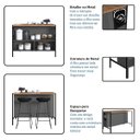 Ver mais imagens de Mesa Bancada Gourmet Estilo Industrial 127cm P1034 Mel/grafite