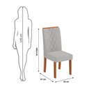 Ver imagem 2 de Conjunto Kit com 6 Cadeiras de Jantar Estofadas Ayla MDF Freijó Linho Neblina DJ Móveis