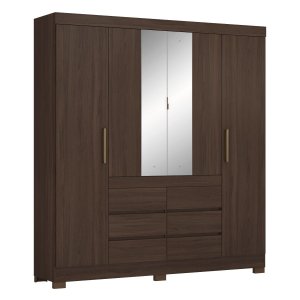 Guarda Roupa 4 Portas Cadis Casal Café Touch - Demóbile