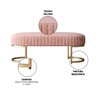 Banco Recamier Glow 193cm Cama Box Casal Base em Aço Dourado Zahav:veludo Rosa - 3