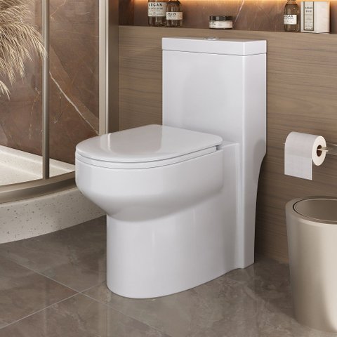 Vaso Sanitário Monobloco para Banheiro Eva - Fabribam Branco Brilho