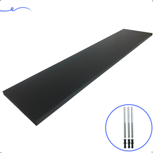 1 Prateleira Preta 90X20 Com Suporte Flutuante Mdf  Organizadora Decoração Cozinha Quarto Banheiro