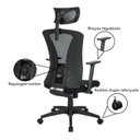 Ver imagem 2 de Cadeira de Escritório Presidente em Tela Giratória Blm-0243