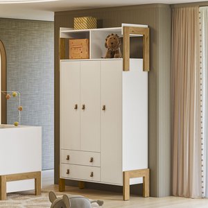 Guarda Roupa Roupeiro Infantil 4375 Branco Acetinado Patoti Móveis