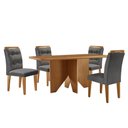 Ver imagem 7 de Mesa Evora 120 Mdf com 4 Cadeiras Carol Linho Grafite-naturalle-naturalle