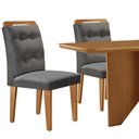 Ver imagem 4 de Mesa Evora 120 Mdf com 4 Cadeiras Carol Linho Grafite-naturalle-naturalle
