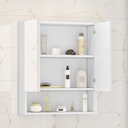 Ver imagem 3 de Armário Espelheira Troia com 2 Portas e Nicho Organizador Branco