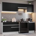Ver imagem 1 de Armário de Cozinha Completa 260cm Branco/Preto Glamy Madesa 04