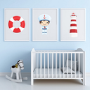 Ver imagem 1 de 3 Quadros Decoração Quarto Bebe Marinheiro com Moldura 20x30 Cm Make Laser Qdm