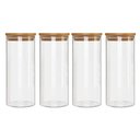 Ver imagem 1 de Kit 4 Potes Borossilicato Hermético Tampa Bambu 1800ml Class