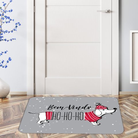 Natal - Tapete Entrada de Porta Capacho Emborrachado Moderno