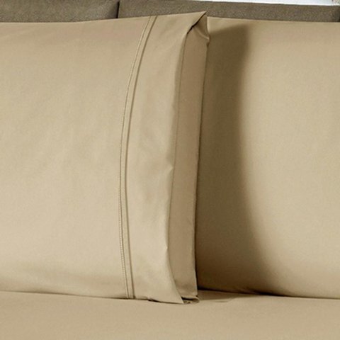 Jogo de Cama Lençol Casal Conforto Percal 300 Fios 3 Peças - Cáqui