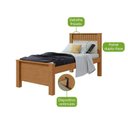 Ver imagem 3 de Cama Solteiro Athenas - Lopas Amendoa Clean-off White