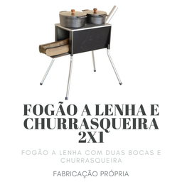 Fogão A Lenha 02 Bocas E Churrasqueira 56 Cm Altura Portátil - 4