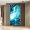 Tela em Canvas Abstrato Topázio - Quadros Gigantes - Tela Canvas + Moldura Preta - 2,00x1,00m - 3