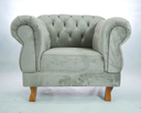 Ver imagem 1 de Poltrona Chesterfield Duque Com Capitonê Suede Cinza Para Sala, Tv, Estar, Recepção