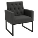 Ver imagem 4 de Kit 2 Poltronas para Recepção Thais com Base de Ferro Preto Resistente Cinza