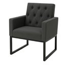 Ver imagem 6 de Kit 2 Poltronas para Recepção Thais com Base de Ferro Preto Resistente Cinza