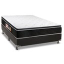 Ver imagem 1 de Cama Box Casal: Colchão Espuma Castor D33 Black e White + Base CRC Suede Black(138x188)