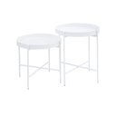 Ver imagem 1 de Kit Mesinha Redonda Centro Lateral Collie 40cm Metal Apoio Sofá Cama Studio Metal Madeira KIT Collie