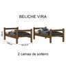 Beliche Solteiro Reforçada com Colchão que Vira Duas Camas Castanho Letícia - 5