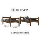 Ver imagem 5 de Beliche Solteiro Reforçada com Colchão que Vira Duas Camas Castanho Letícia