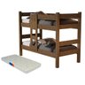 Beliche Solteiro Reforçada com Colchão que Vira Duas Camas Castanho Letícia - 1