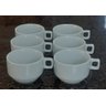 Jogo 6 Xícaras de Café Hotel - 100ml Empilháveis - Kit Porcelana Branca (2) - 1