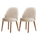 Ver imagem 1 de Conjunto com 2 Cadeiras em Madeira Ester Bege/Off White/Imbuia Marrom