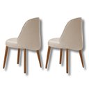 Ver imagem 3 de Conjunto com 2 Cadeiras em Madeira Ester Bege/Off White/Imbuia Marrom
