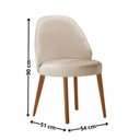 Ver imagem 2 de Conjunto com 2 Cadeiras em Madeira Ester Bege/Off White/Imbuia Marrom