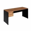 Ver imagem 2 de Mesa Escritório 160cm X 70cm Pé Painel Gaveteiro 2 Gav. F5 Cor:nogal com Preto