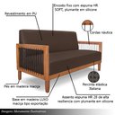 Ver imagem 4 de Conjunto Poltrona e Namoradeira Sala de Estar Pés Madeira Maciça Corda Náutica Preta 160cm Manila Pu