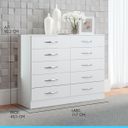 Ver imagem 2 de Cômoda para Quarto Casal para Quarto 117 x 92 Cm 10 Gavetas MDP Branco 3017