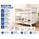 Ver imagem 2 de Beliche Esmeralda MDF Escada Central Proteção Lateral Transforma em 2 Camas de Solteiro