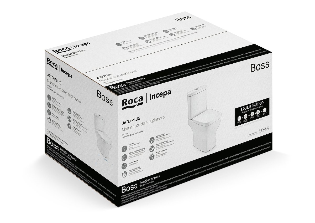 Kit de Bacia com Caixa Assento PP com Queda Amortecida e Complementos de Instalação Boss Roca I Incepa - 3