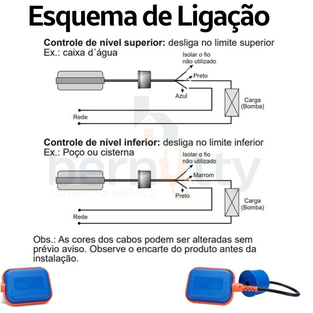 Chave Boia Margirius Regulador de Nível 15a - 220v 1,5m - 3