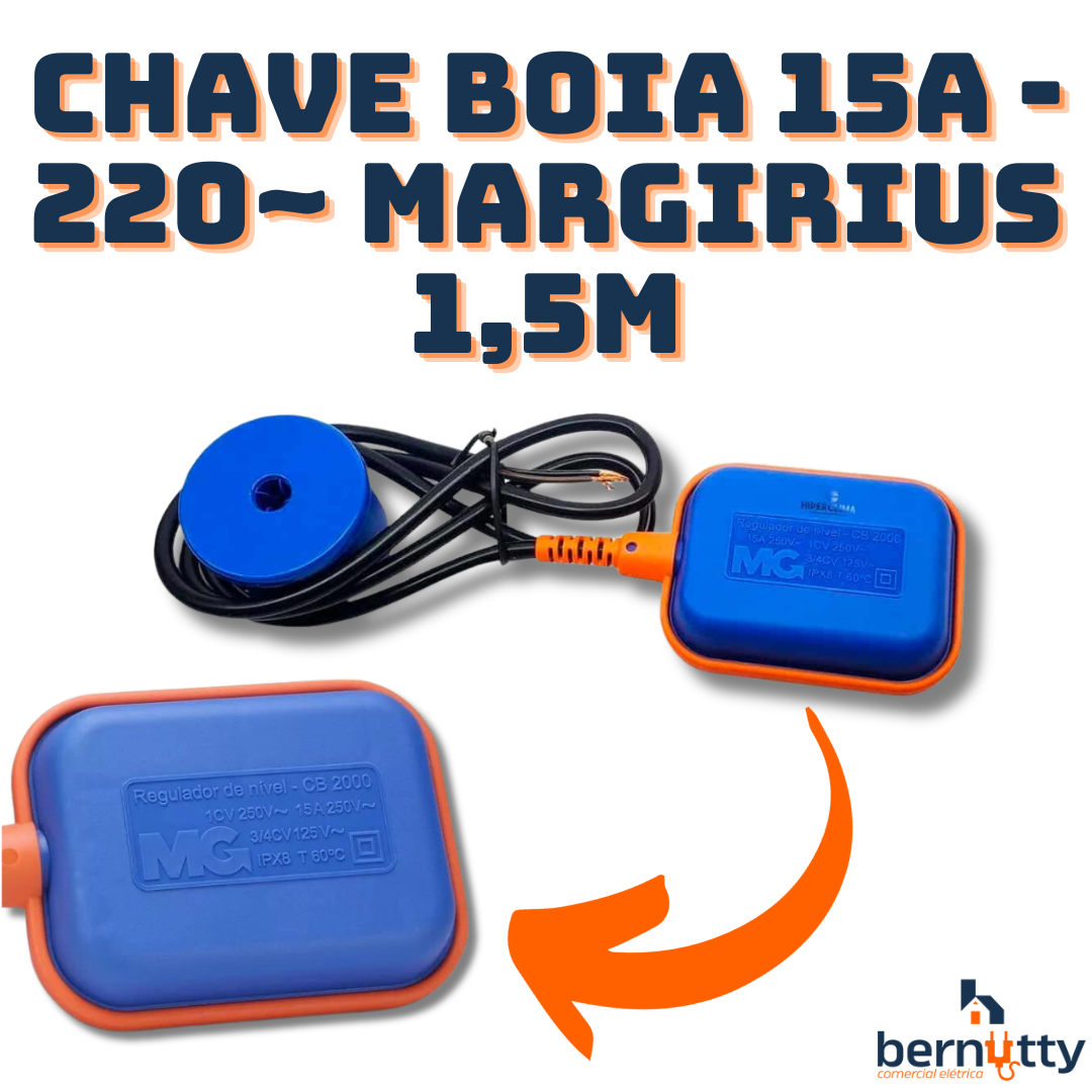 Chave Boia Margirius Regulador de Nível 15a - 220v 1,5m