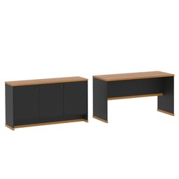 Conjunto Escritório Office Mesa e Buffet Berlin Vianossa - 2
